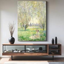 GülsenArt Claude Monet Söğüt Altında Dinlenen Kadın Kanvas Tablo Duvar Tablosu Dekoratif Ressam Tablosu