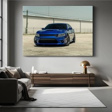 Dodge Charger Srt Mavi Kanvas Tablo Amerikan Muscle Car Hemi Tablo