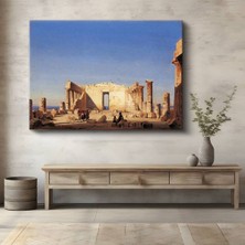 GülsenArt Ippolito Caffi Atina Akropolis Antik Yapı Kanvas Tablo Duvar Tablosu Dekoratif Ressam Tablosu