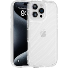 Vissona iPhone 16 Pro Max Uyumlu Telefon Kılıfı Kamera Çıkıntılı Kabartmalı Parlak Desenli Darbe Emici Silikon Kılıf