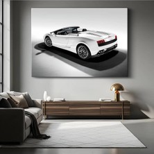 Lamborghini Gallardo Spyder Beyaz Kanvas Tablo Italyan Süper Otomobil Boğa Tablo