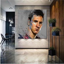 Lionel Messi Arjantin Futbol Art Çizim Dekor Hd Dijital Baskı Kare Kanvas Tablo Çocuk Odası Dekoru