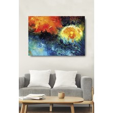 GülsenArt Soyut Renkli Şekiller Dekoratif Hd Baskı Yatay Kanvas Duvar Tablosu Ev Ofis Hediyelik Tablo
