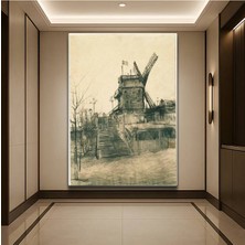 Vincent Van Gogh Le Moulin De Blute-Fin Değirmen Kanvas Tablo Duvar Tablosu Dekoratif Ressam Tablosu