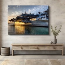 GülsenArt Uçak Gemisi Günbatımı Kanvas Tablo Deniz Kuvvetleri Savaş Gemisi Tablo