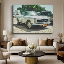 Mercedes-Benz 280SL Pagoda Klasik Kanvas Tablo Convertible Otomobil Alman Tablo