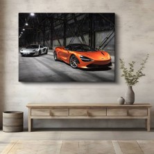 Mclaren 720S Turuncu Süper Araba Kanvas Tablo Ingiliz Ikilisi Otomobil Tablo