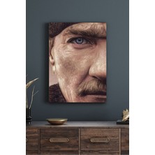Mavi Gözler Atatürk Dekoratif Hd Baskı Kanvas Tablosu Hd Dijital Baskı Dikey Kanvas Tablo