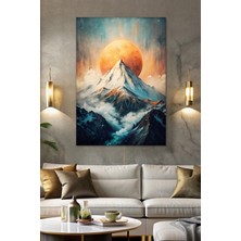 Dağ Güneş Manzara Soyut Modern Kanvas Tablo - Duvar Tablosu - Canvas Tablo - Duvar Dekorasyonu