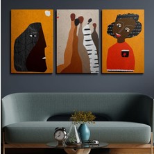 GülsenArt 3'lü Set Kanvas Duvar Hd Dijital Baskı Dikey Tablosu Canvas Tablo Boho Klasik Modern Eu 220
