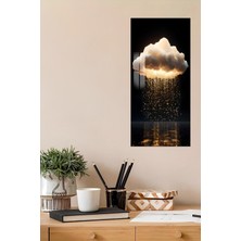 KutuTR Işıltılı Bulut ve Yağmur Efektli Temperli Cam Dik Tablo 30X60 cm Ebadında Uv Baskı - DCT093
