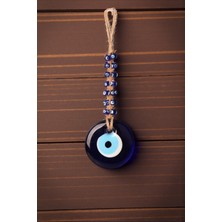 Elifeshop Lüks Makrome Hasır Işlemeli Büyük Nazar Boncuğu Duvar ve Kapı Süsü Dekoratif Ev Ofis Hediyesi Mdl: 4