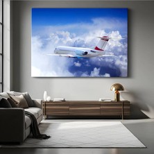 GülsenArt Özel Jet Bulutlar Lüks Kanvas Tablo Seyahat Prestij Havacılığı Tablo