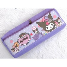 Ada Çanta Kırtasiye Çocuk Kalem Kutusu Kuromi Figürlü 2 Bölmeli Mor KRM623