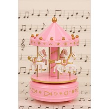Mubx Atlı Karınca Müzik Kutusu Pembe Renk Nostaljik Müzik Kutusu ( Büyük Boy )