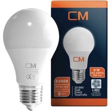 Cmsolar 9W E27 Duy 6500K Beyaz Işık LED Ev Ampulü