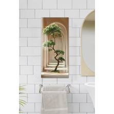 KutuTR Modern Ağaç ve Kemerli Perspektif Temalı Temperli Cam Dik Tablo 30X60 cm Ebadında Uv Baskı - DCT028
