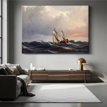Ivan Aivazovsky Fırtınalı Deniz Yelkenli Resmi Kanvas Tablo Duvar Tablosu Dekoratif Ressam Tablosu