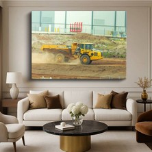Volvo A40E Damperli Kamyon Kanvas Tablo Inşaat Sahası Çalışırken Isveç Tablo