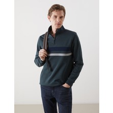 Lc Waikiki Yeni Sezon Dik Yaka Uzun Kollu Çizgili Erkek Sweatshirt