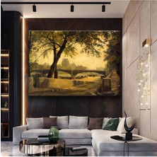 GülsenArt Albert Lebourg Seine Nehri Peyzaj Manzarası Kanvas Tablo Duvar Tablosu Dekoratif Ressam Tablosu