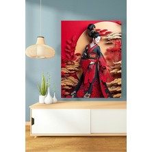 Kağıt Sanat Kırmızı Dekoratif Hd Baskı Kanvas Tablosu Hd Dijital Baskı Dikey Kanvas Tablo