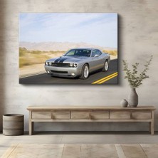 GülsenArt Dodge Challenger Çöl Yolu Kanvas Tablo Amerikan Muscle Hemi Gücü Tablo