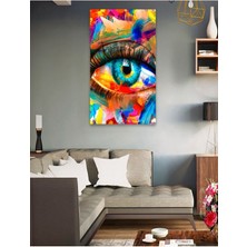 GülsenArt Karma Renkli Göz Dekoratif Hd Dijital Baskı Dikey Kanvas Tablo Oturma Odası Cafe Dekoru