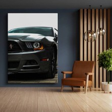 Ford Mustang Ön Far Detayı Kanvas Tablo Amerikan Muscle Pony Car Tablo