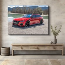 Audi Rs6 Avant Kırmızı Kanvas Tablo Alman Station Wagon Tablo