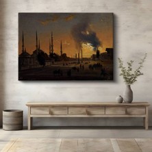 GülsenArt Ivan Aivazovsky Istanbul Gün Batımı Boğaz Kanvas Tablo Duvar Tablosu Dekoratif Ressam Tablosu