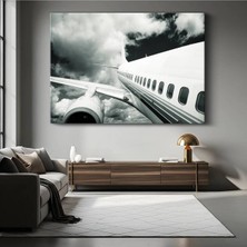 GülsenArt Boeing Yolcu Uçağı Bulutlar Kanvas Tablo Yükselen Jet Havacılık Tablo
