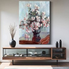 Claude Monet Sarı Krizantem Çiçekleri Kanvas Tablo Duvar Tablosu Dekoratif Ressam Tablosu