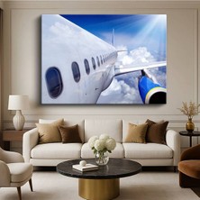 Yolcu Uçağı Bulutlar Seyahat Kanvas Tablo Havacılık Ticari Ulaşımı Tablo