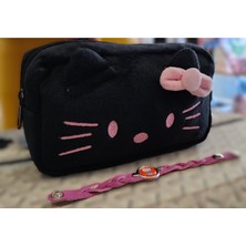 Ada Çanta Kırtasiye Bileklik Hediyeli Hello Kitty Figürlü Pelüş Kalem Çantası AD2210