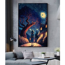 Dekoratif Soyut Sanat Ahşap Hd Dijital Baskı Dikey Kanvas Tablo Çocuk Odası Hobi Odası Dekoru