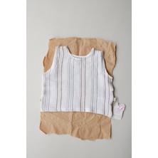 Oh la la Koala For Little Ones Kahve-Indigo Çizgili Müslin Atlet