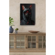GülsenArt Spor Giyimli Kedi Portre Yağlı Boya Görünümlü Hd Dijital Baskı Dikey Kanvas Tablo 512