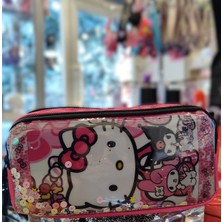 Ada Çanta Kırtasiye Çocuk Kalem Kutusu Iki Bölümlü Hello Kitty Figürlü Pullu