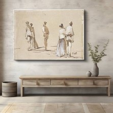 GülsenArt Ippolito Caffi Figür Eskizleri Sanat Çalışması Kanvas Tablo Duvar Tablosu Dekoratif Ressam Tablosu