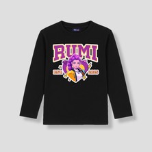 Mixxi Fashion Kpop Demon Hunters Huntrix Rumi Uzun Kollu Baskılı Kız Çocuk Tişört (4-13 Yaş)