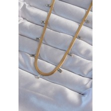 Mena Rise 316L Çelik Gold Renk Baget Taşlı Italyan Zincir Kolye - Lisinya