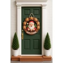 Okavango 23-23CM Yılbaşı Temalı Kapı Süsü Ahşap Yılbaşı Süsü