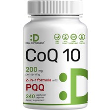 Deal Supplement COQ10 With Pqq Bioavailable Coenzyme Q10 Energy & Brain Health 240 Veggie Caps