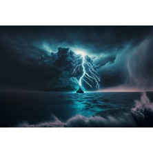 GülsenArt Şimşek Yıldırım Karadenız Hd Baskı Kanvas Tablo Hd Dijital Baskı Yatay Kanvas Tablo 64353
