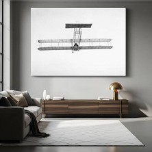 Çift Kanatlı Uçak Erken Kanvas Tablo Dönem Havacılık Tasarımı Biplane Tablo