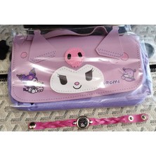 Ada Çanta Kırtasiye Bileklik Hediyeli Kuromi Figürlü Kalem Kutusu 2 Bölmeli AD400