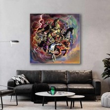 Mahşerin Dört Atlısı Ilüstrasyonu Fantastil Kare Hd Baskı Kanvas Tablo