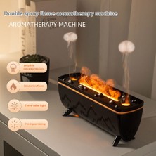 Yms Çift Denizanası ve 3 Renkli Alev Esansiyel Yağ Difüzörü, Sis Nemlendirici, Aroma Difüzörü