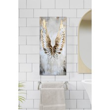 KutuTR Altın Kanatlar Temalı Temperli Cam Dik Tablo 30X60 cm Ebadında Uv Baskı - DCT024